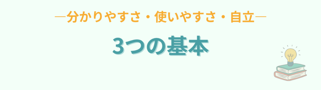 教室環境づくりの分かりやすさ・使いやすさ・自立の3つの基本