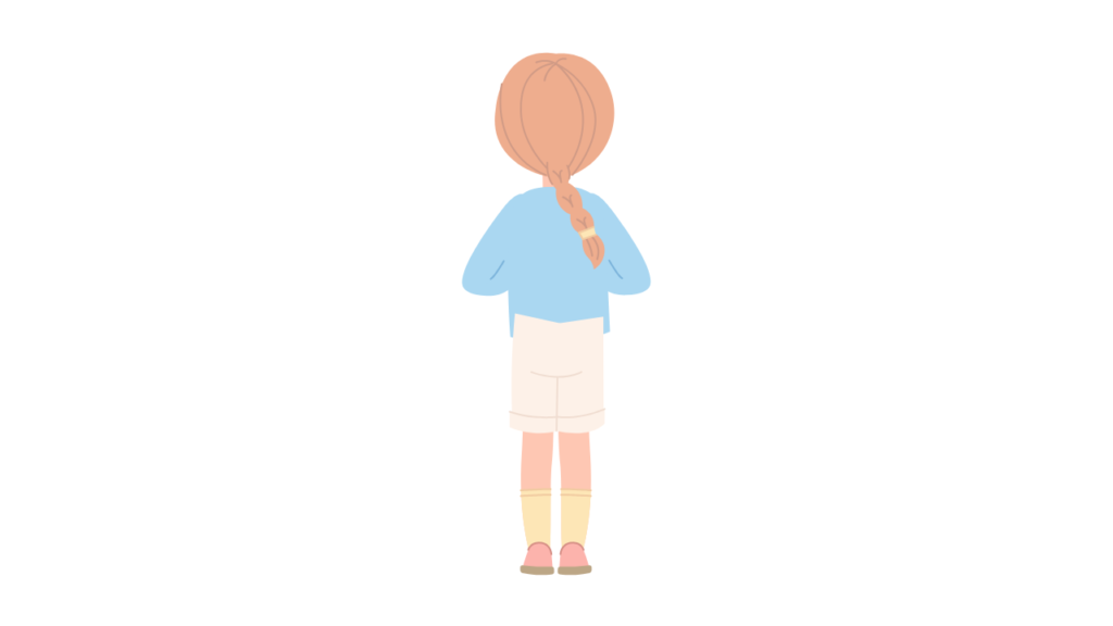 呼ばれても振り向かず背を向けている子どものイラスト