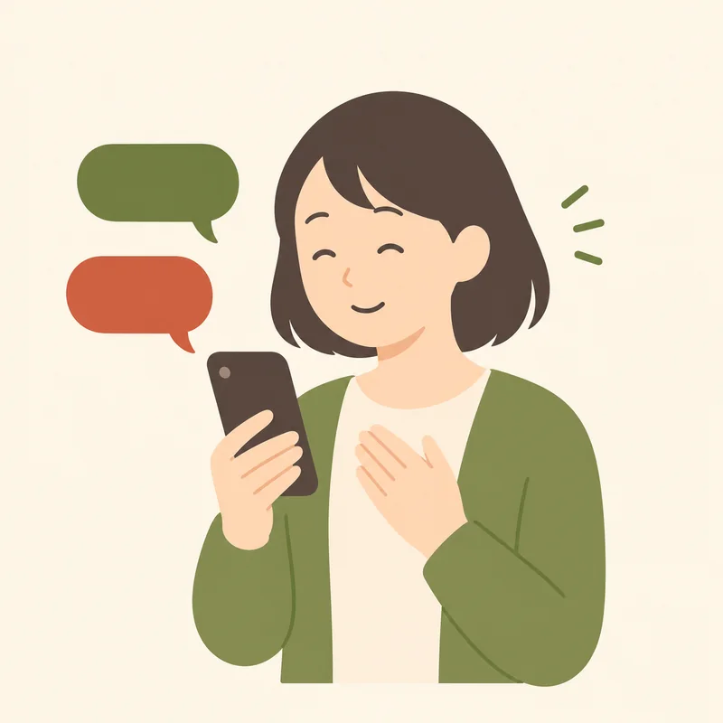 公式LINEで無料相談し安心する特別支援学級担任のイラスト